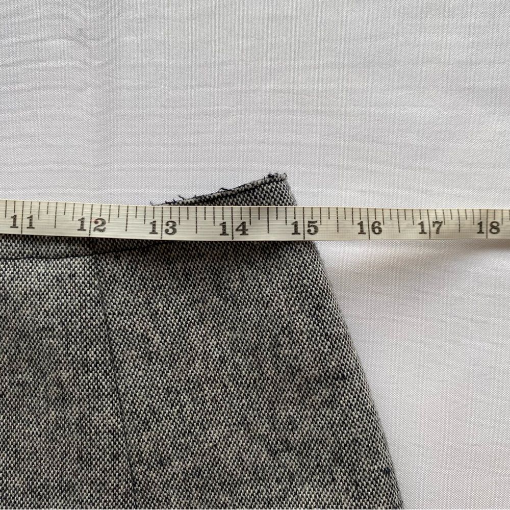 Sandro Gray Wool Blend A-Line Leather Pocket Mini Skirt Size 8 - Picture 14 of 16